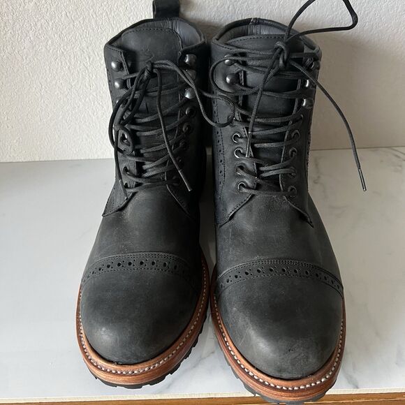 Wilcox Fairfax Matte Black Leather Boots Size 11 main image 7